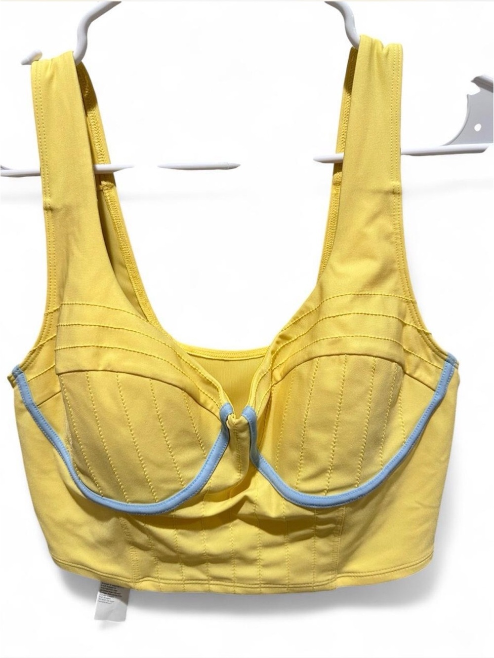 Fabletics Yellow Corset Bustier Sports Bra‎ Crop Top Size M